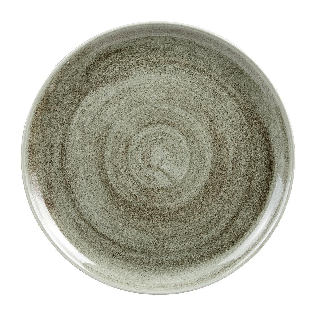 HC805 Churchill Stonecast Patina Antique Coupe Round Plates Green 324mm (Pack of 6) - JD Catering Equipment Solutions Ltd