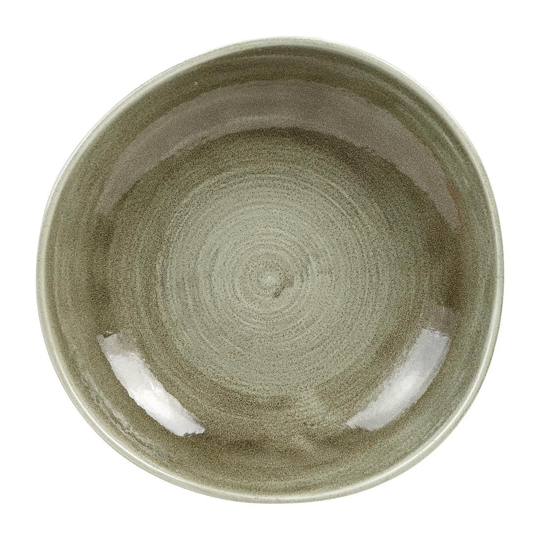 HC824 Churchill Stonecast Patina Antique Organic Round Bowls Green 253mm (Pack of 12) - JD Catering Equipment Solutions Ltd