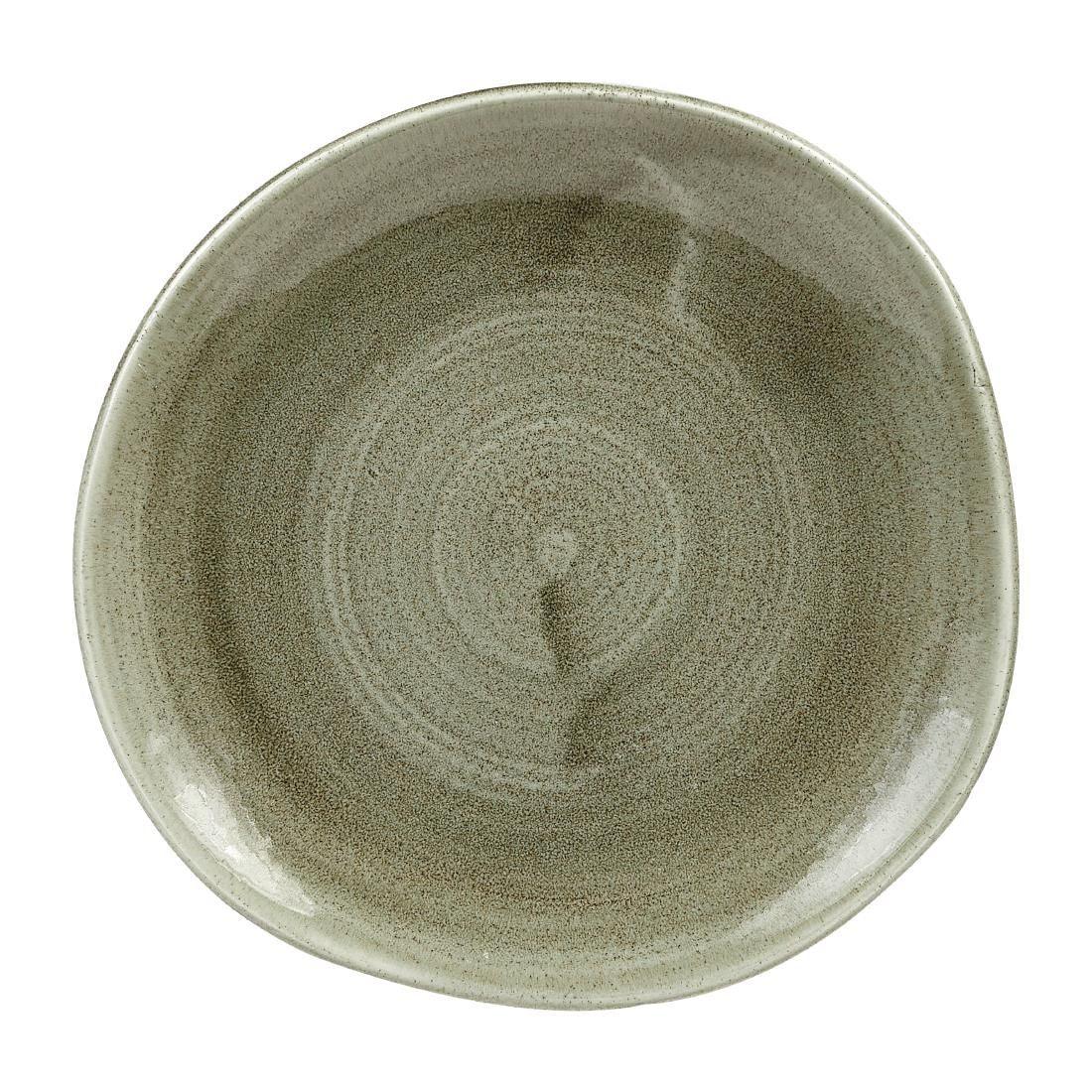 HC823 Churchill Stonecast Patina Antique Organic Round Plates Green 186mm (Pack of 12) - JD Catering Equipment Solutions Ltd