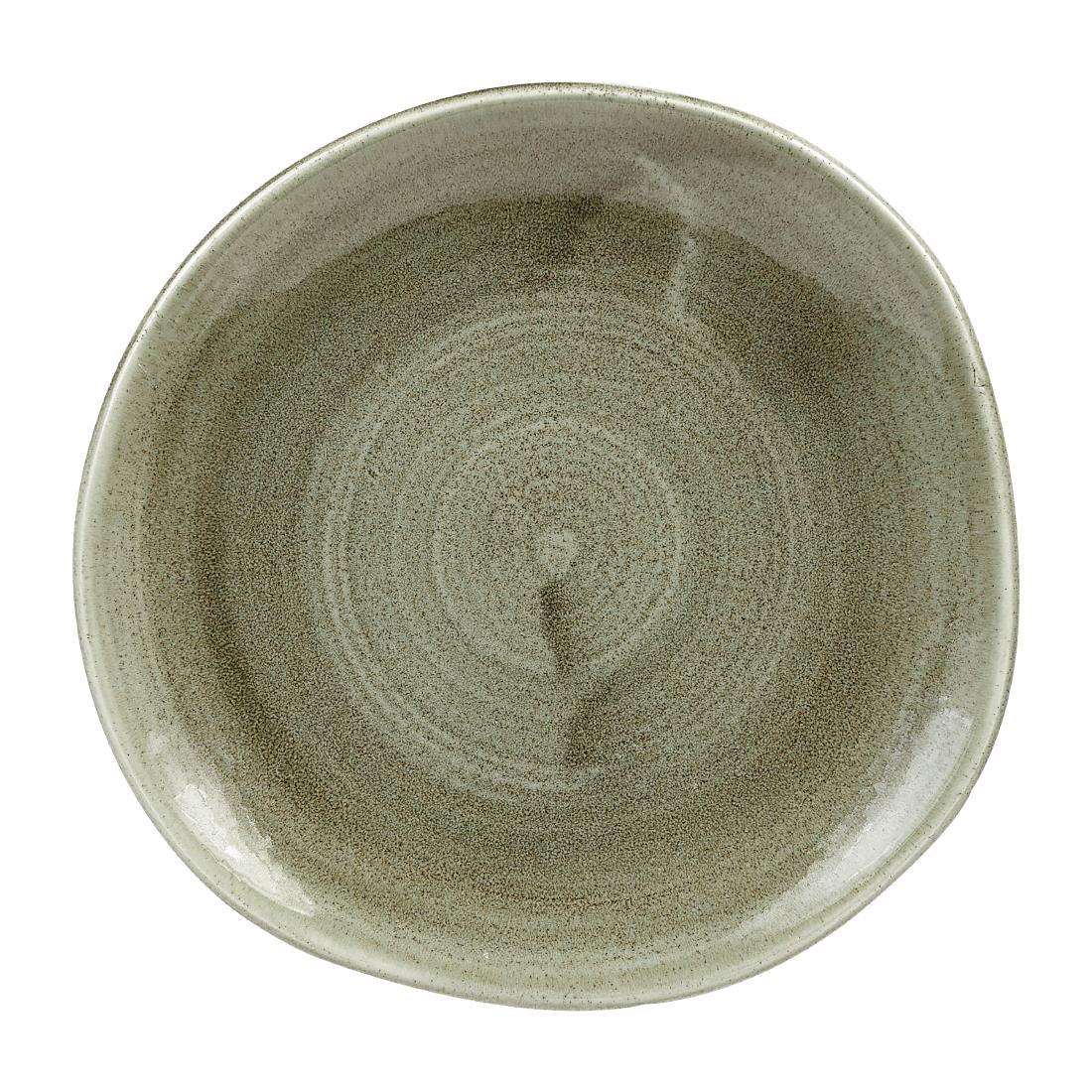 HC823 Churchill Stonecast Patina Antique Organic Round Plates Green 186mm (Pack of 12) - JD Catering Equipment Solutions Ltd