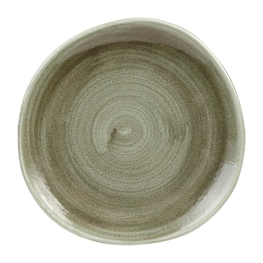 HC822 Churchill Stonecast Patina Antique Organic Round Plates Green 210mm (Pack of 12) - JD Catering Equipment Solutions Ltd