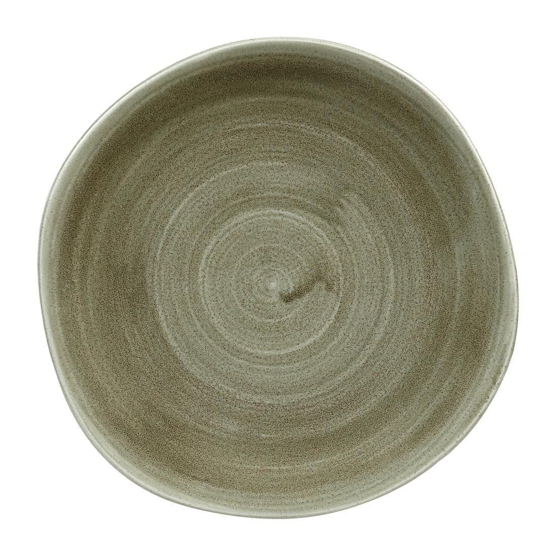 HC821 Churchill Stonecast Patina Antique Organic Round Plates Green 264mm (Pack of 12) - JD Catering Equipment Solutions Ltd