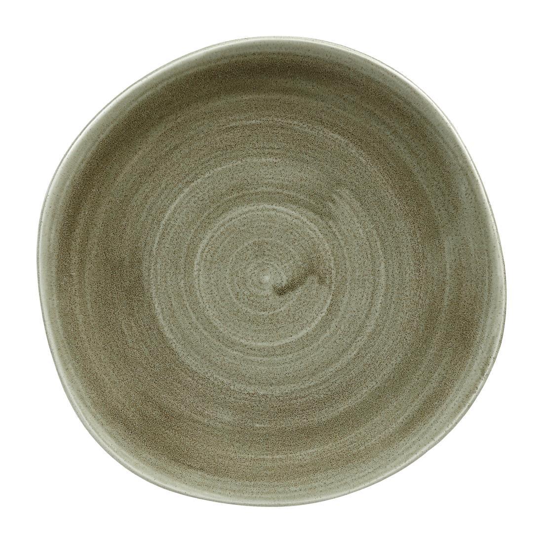 HC821 Churchill Stonecast Patina Antique Organic Round Plates Green 264mm (Pack of 12) - JD Catering Equipment Solutions Ltd