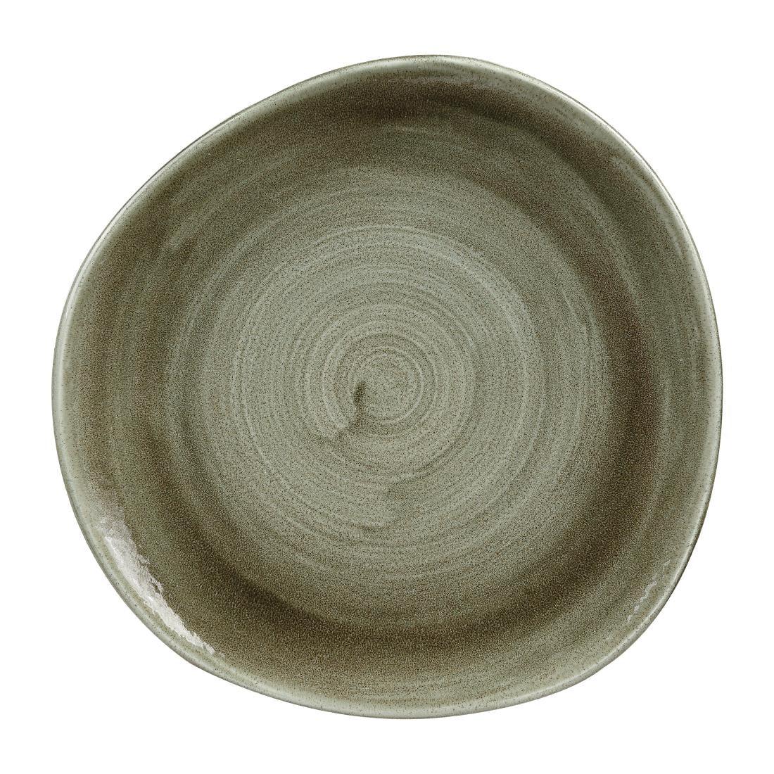 HC820 Churchill Stonecast Patina Antique Organic Round Plates Green 286mm (Pack of 12) - JD Catering Equipment Solutions Ltd
