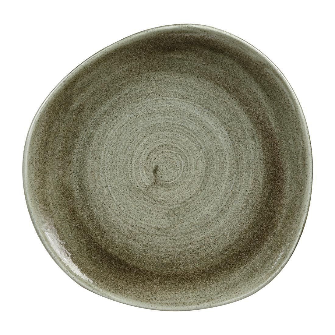 HC820 Churchill Stonecast Patina Antique Organic Round Plates Green 286mm (Pack of 12) - JD Catering Equipment Solutions Ltd