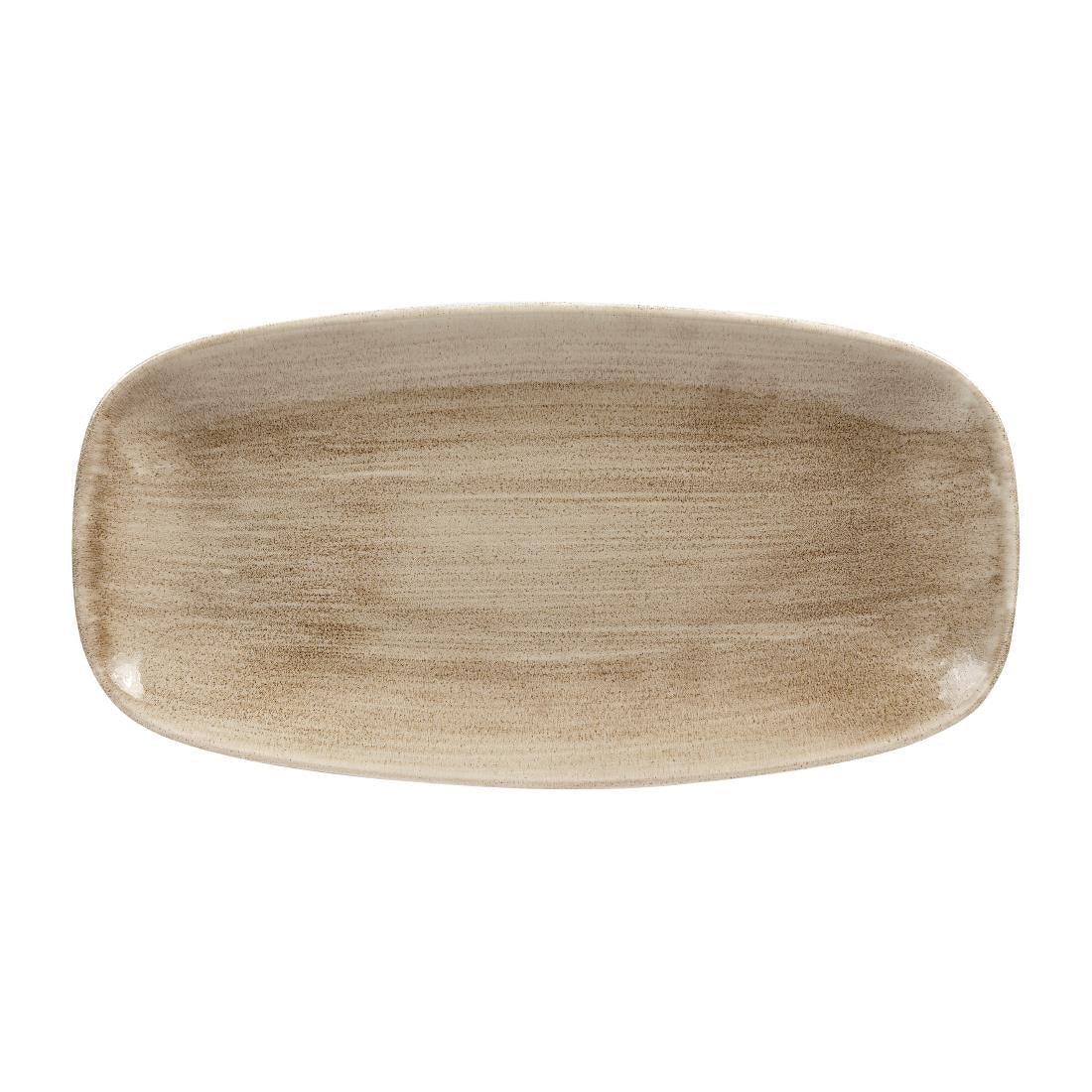 HC797 Churchill Stonecast Patina Antique Rectangular Plates Taupe 298mm (Pack of 12) - JD Catering Equipment Solutions Ltd