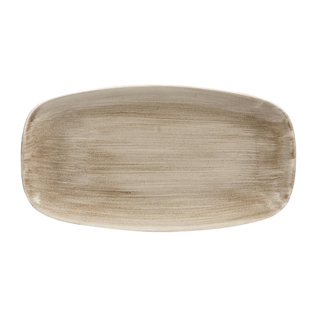HC798 Churchill Stonecast Patina Antique Rectangular Plates Taupe 355mm (Pack of 6) - JD Catering Equipment Solutions Ltd