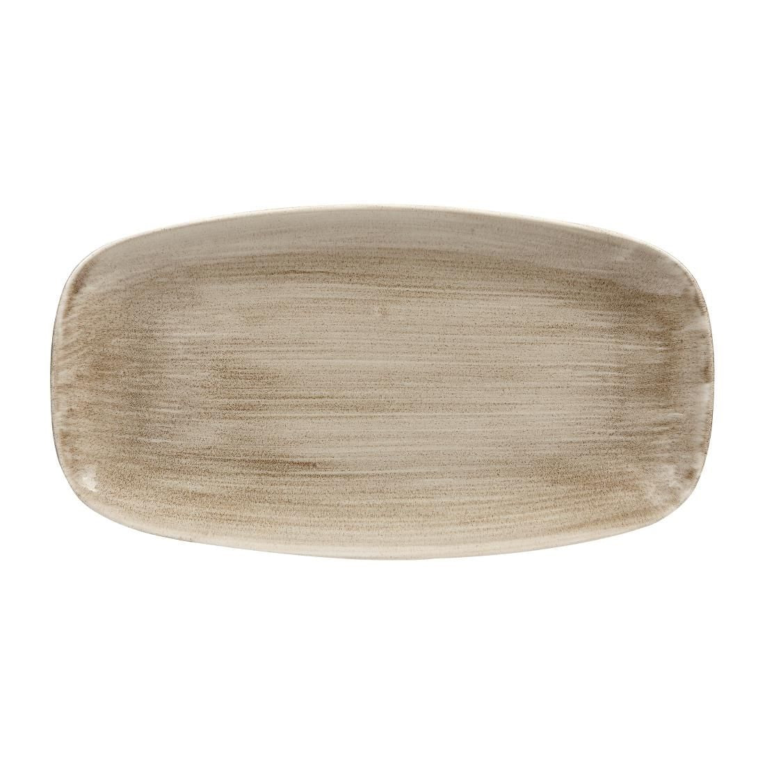 Churchill Stonecast Patina Antique Rectangular Plates Taupe 355mm (Pack of 6) JD Catering Equipment Solutions Ltd