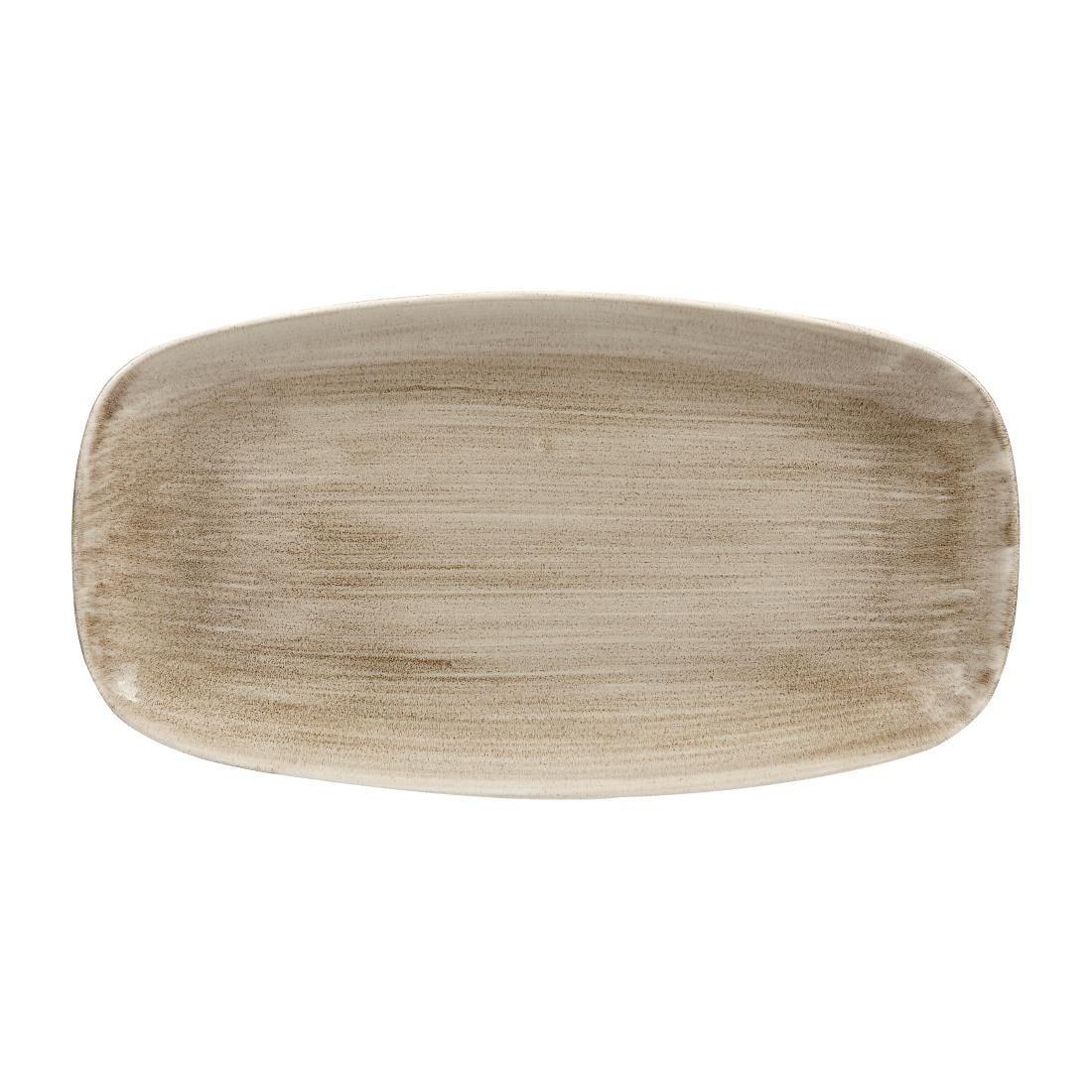 HC798 Churchill Stonecast Patina Antique Rectangular Plates Taupe 355mm (Pack of 6) - JD Catering Equipment Solutions Ltd