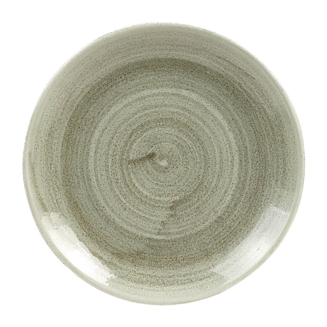 HC809 Churchill Stonecast Patina Antique Round Coupe Plates Green 165mm (Pack of 12) - JD Catering Equipment Solutions Ltd
