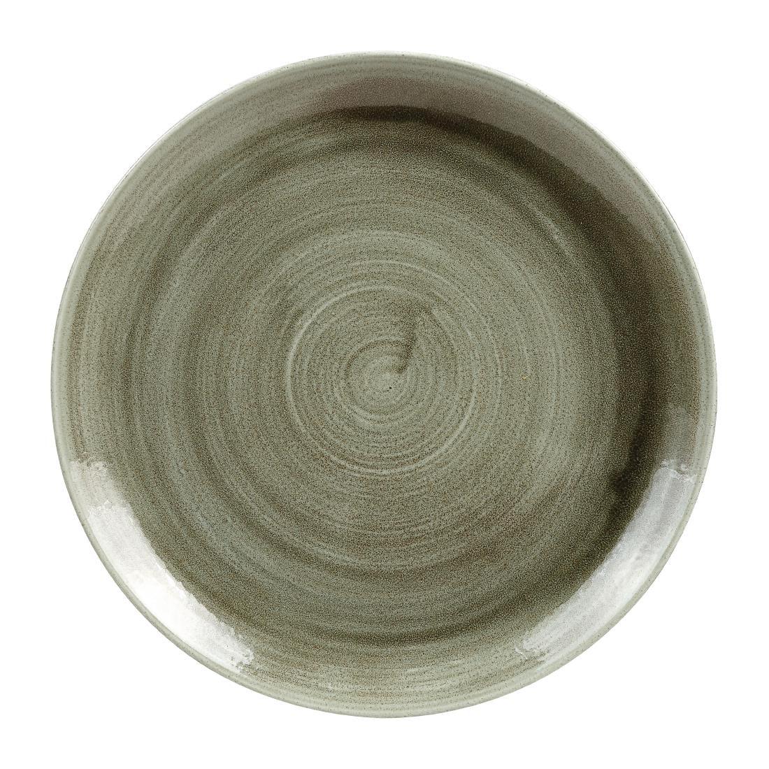 HC807 Churchill Stonecast Patina Antique Round Coupe Plates Green 260mm (Pack of 12) - JD Catering Equipment Solutions Ltd