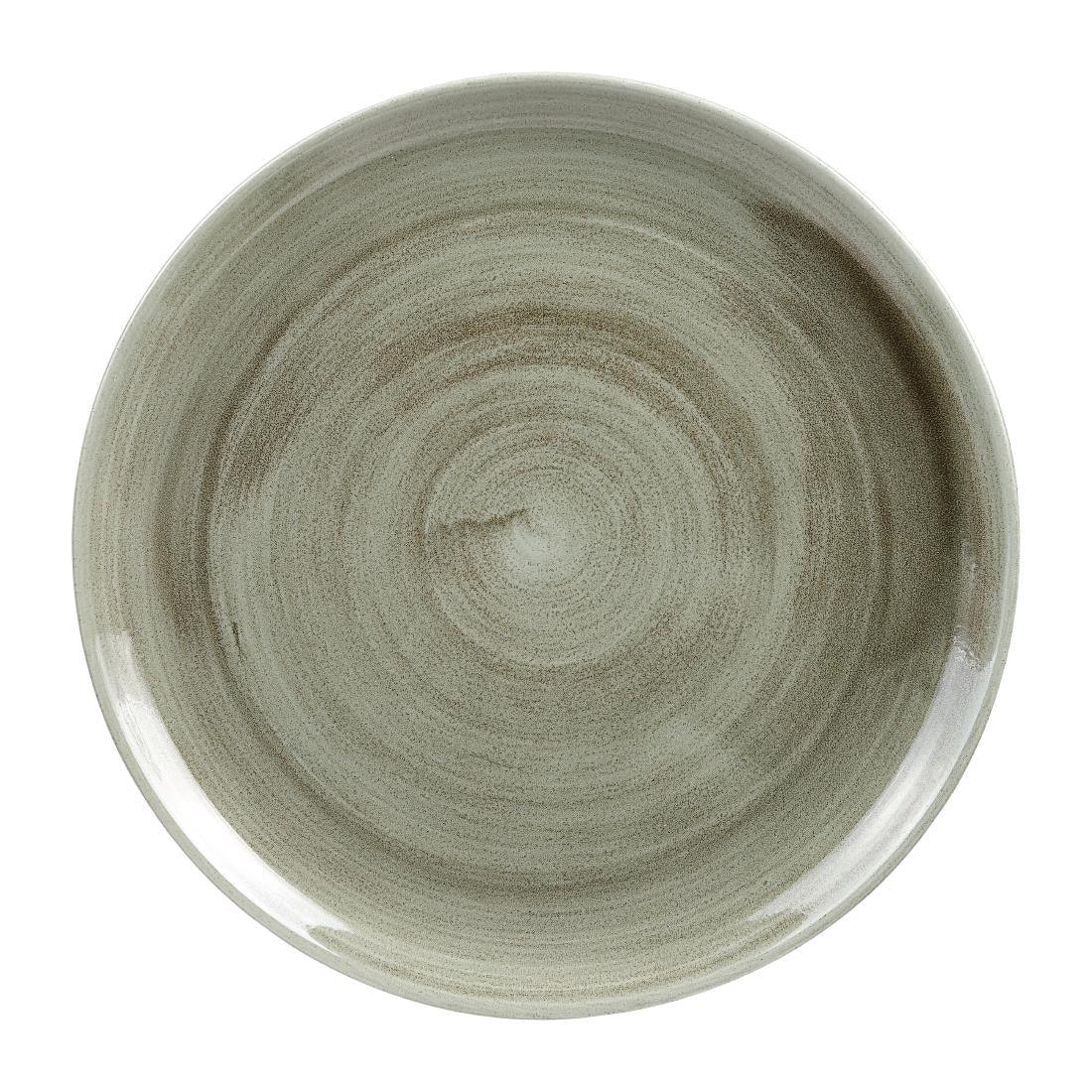 HC806 Churchill Stonecast Patina Antique Round Coupe Plates Green 288mm (Pack of 12) - JD Catering Equipment Solutions Ltd