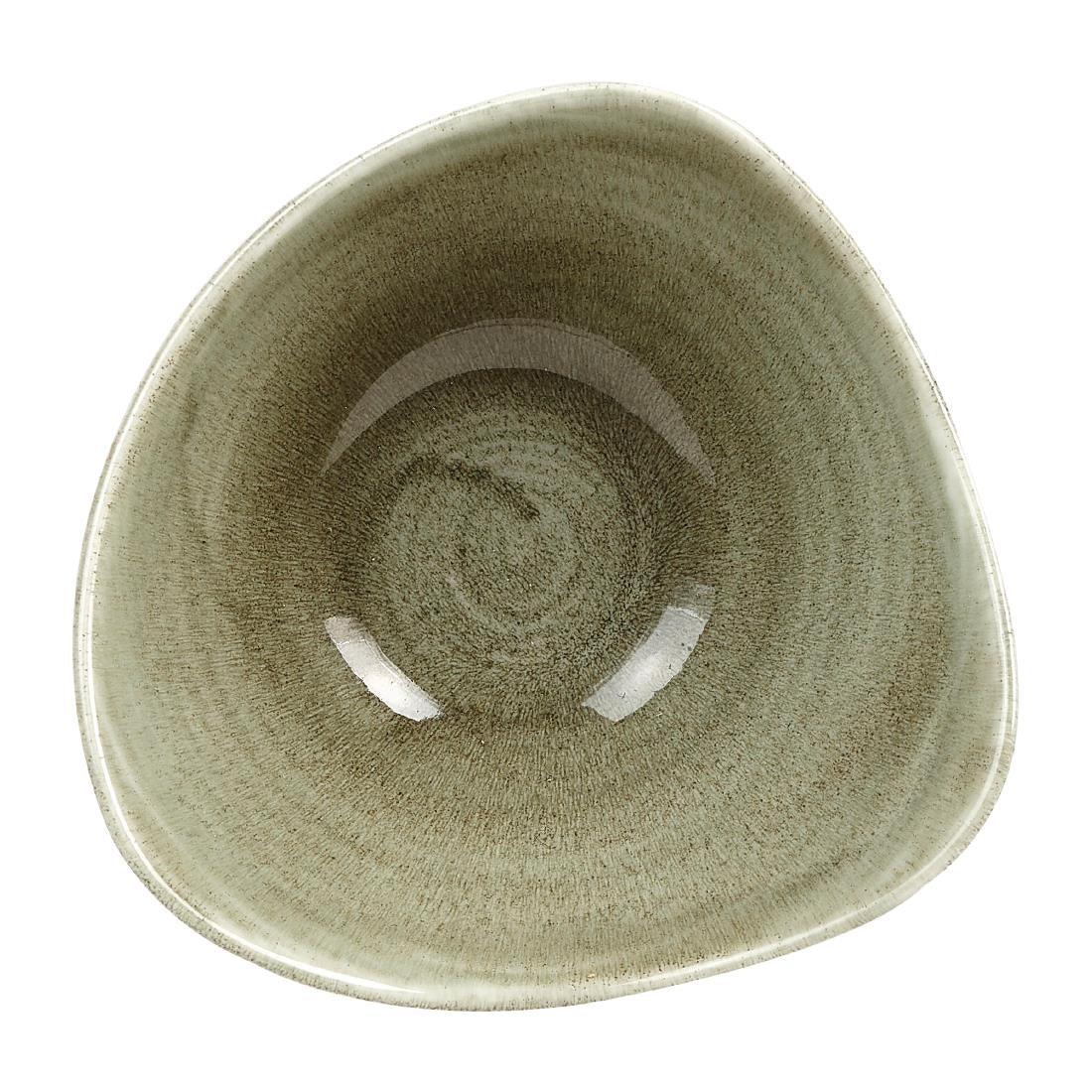 HC816 Churchill Stonecast Patina Antique Triangle Bowls Green 153mm (Pack of 12) - JD Catering Equipment Solutions Ltd