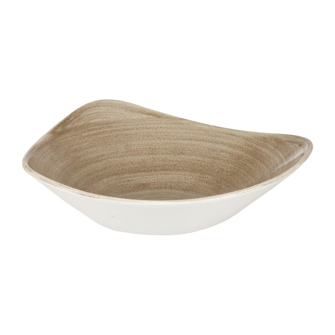 Churchill Stonecast Patina Antique Triangle Bowls Taupe 235mm (Pack of 12) JD Catering Equipment Solutions Ltd