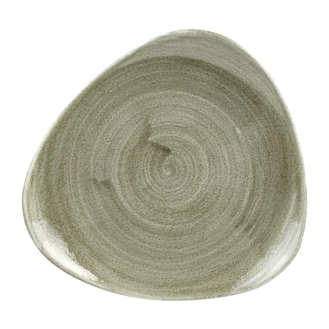 HC814 Churchill Stonecast Patina Antique Triangle Plates Green 192mm (Pack of 12) - JD Catering Equipment Solutions Ltd