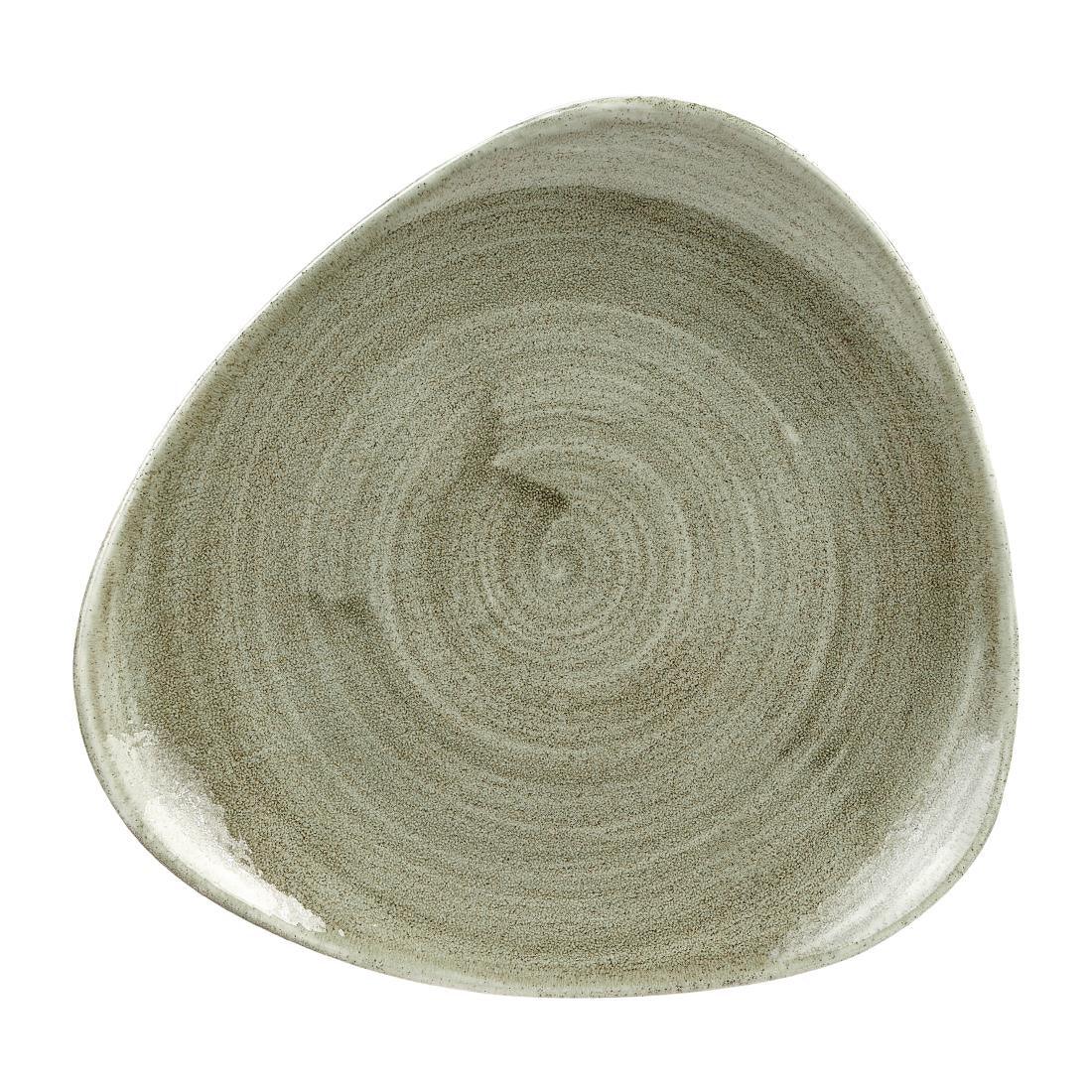HC814 Churchill Stonecast Patina Antique Triangle Plates Green 192mm (Pack of 12) - JD Catering Equipment Solutions Ltd