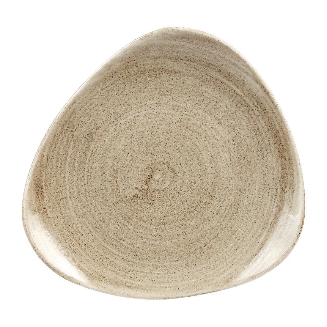 HC794 Churchill Stonecast Patina Antique Triangle Plates Taupe 190mm (Pack of 12) - JD Catering Equipment Solutions Ltd