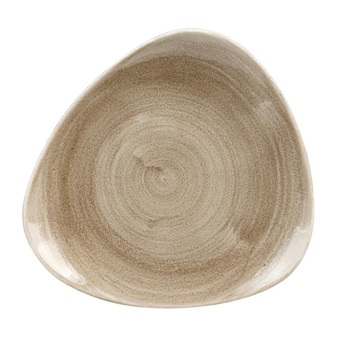 HC793 Churchill Stonecast Patina Antique Triangle Plates Taupe 229mm (Pack of 12) - JD Catering Equipment Solutions Ltd