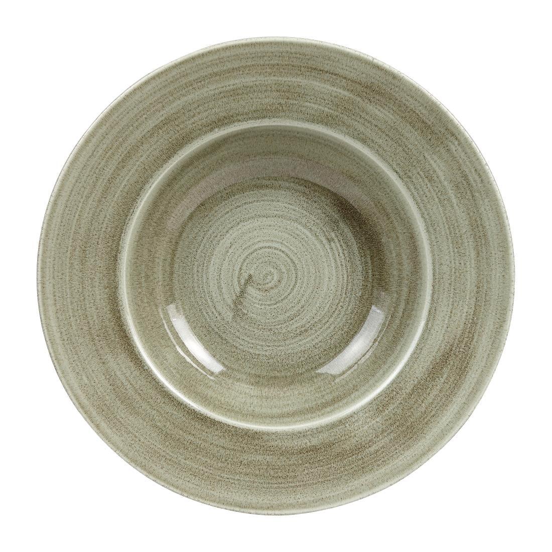 HC819 Churchill Stonecast Patina Antique Wide Rim Bowls Green 280mm (Pack of 12) - JD Catering Equipment Solutions Ltd