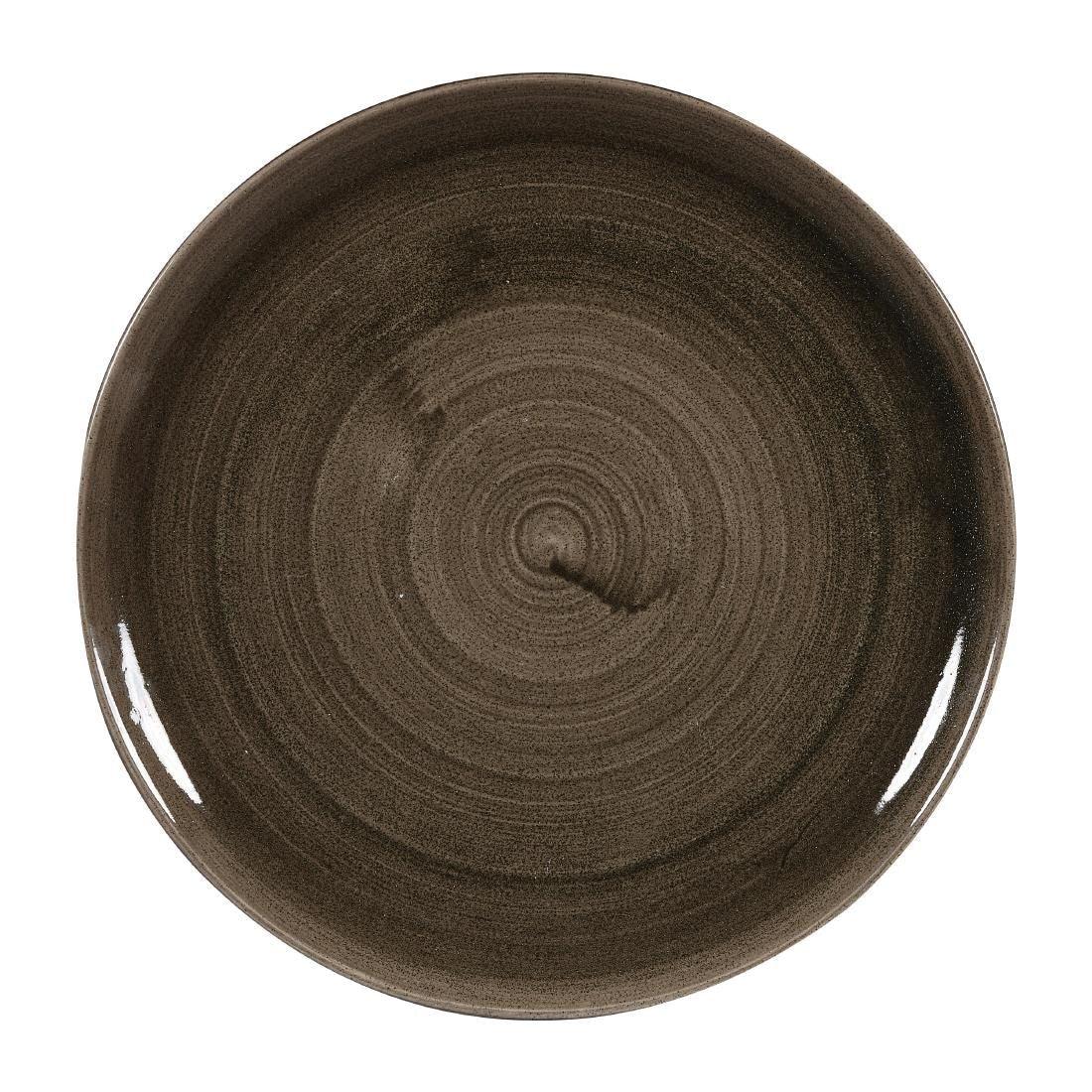 DY900 Churchill Stonecast Patina Evolve Coupe Plates Iron Black 324mm (Pack of 6) - JD Catering Equipment Solutions Ltd