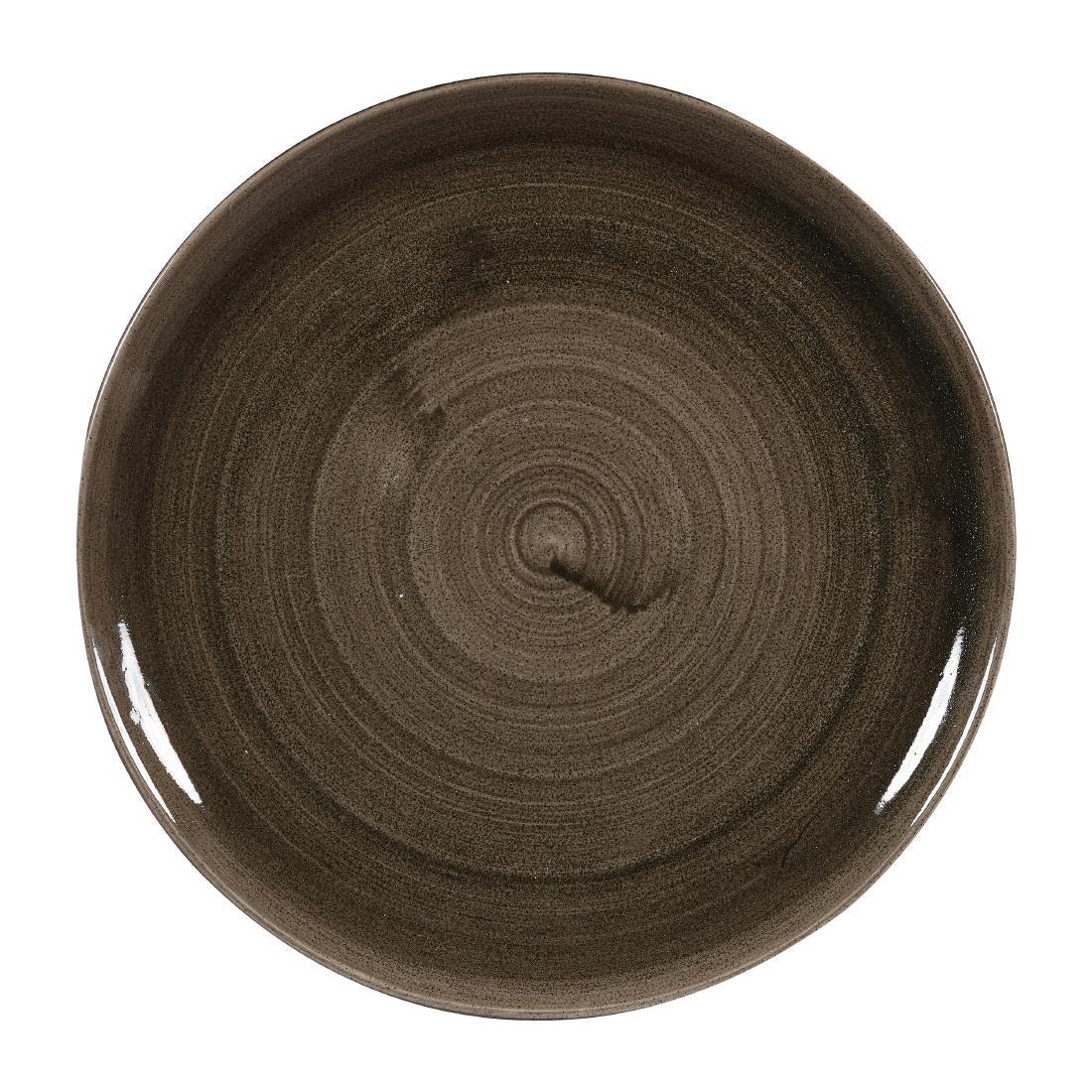DY900 Churchill Stonecast Patina Evolve Coupe Plates Iron Black 324mm (Pack of 6) - JD Catering Equipment Solutions Ltd