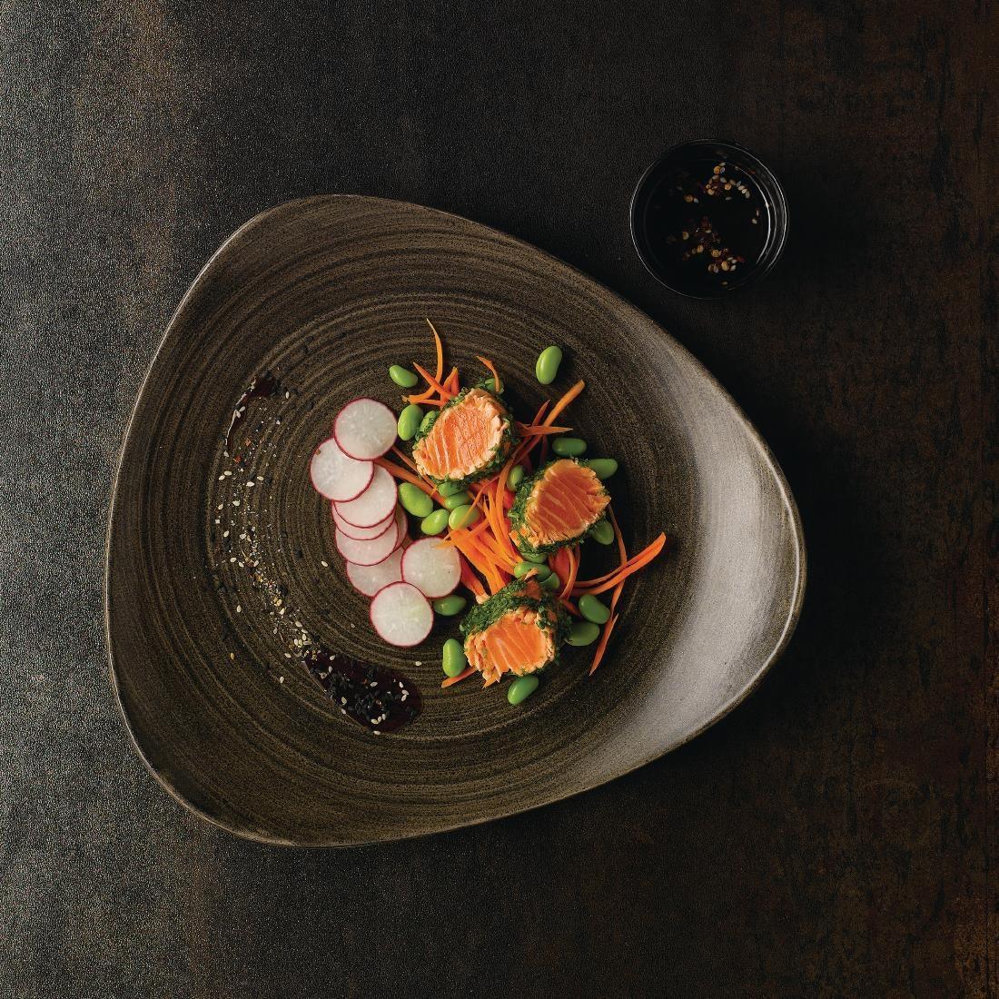 DY907 Churchill Stonecast Patina Lotus Plates Iron Black 311mm (Pack of 6) - JD Catering Equipment Solutions Ltd