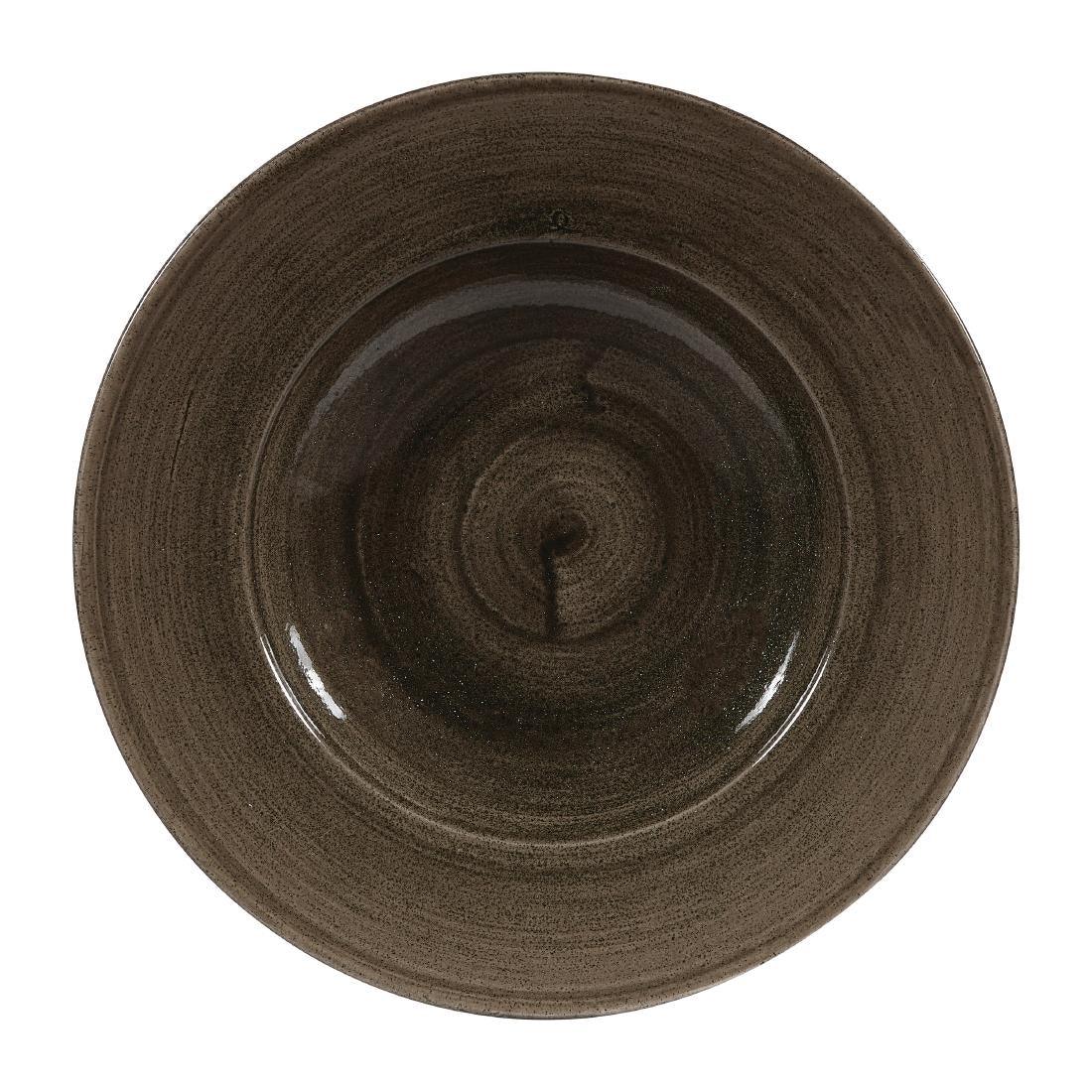 DY909 Churchill Stonecast Patina Profile Wide Rim Bowls Iron Black 280mm (Pack of 12) - JD Catering Equipment Solutions Ltd