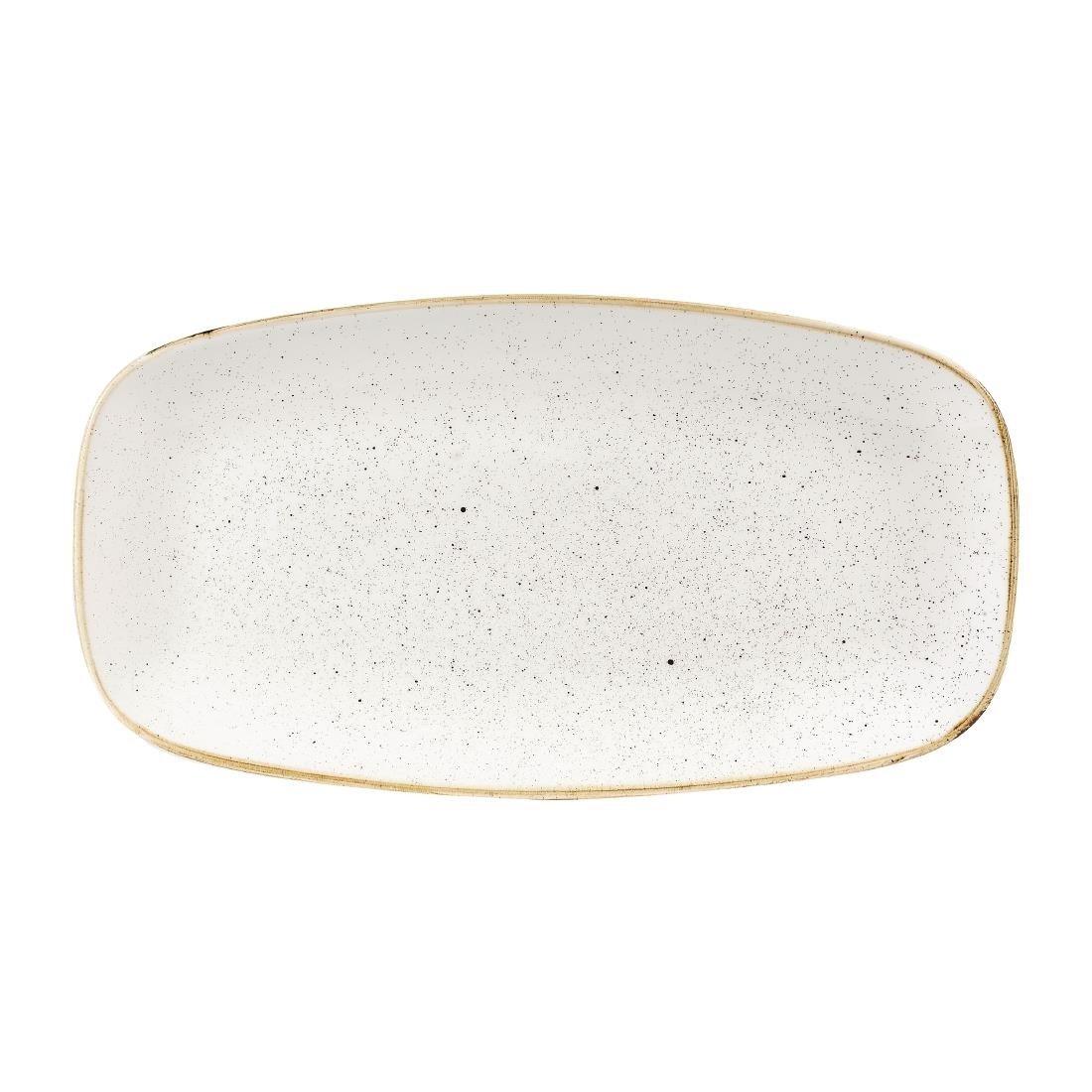 DW321 Churchill Stonecast Rectangular Plates Barley White 189 x 355mm - JD Catering Equipment Solutions Ltd