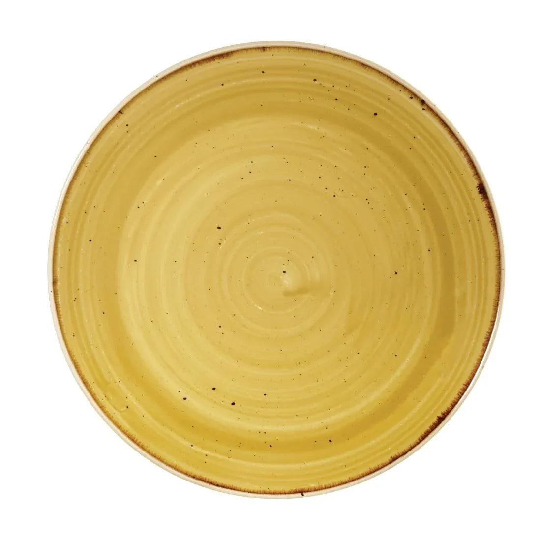 CN312 Churchill Stonecast Round Coupe Plate Mustard Seed Yellow 165mm (Pack of 12) - JD Catering Equipment Solutions Ltd