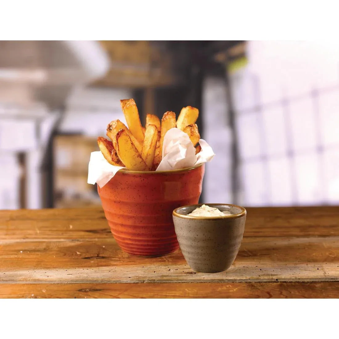 HC826 Churchill Stonecast Round Dip Pots Duck Egg Ripple 57ml (Pack of 12) - JD Catering Equipment Solutions Ltd