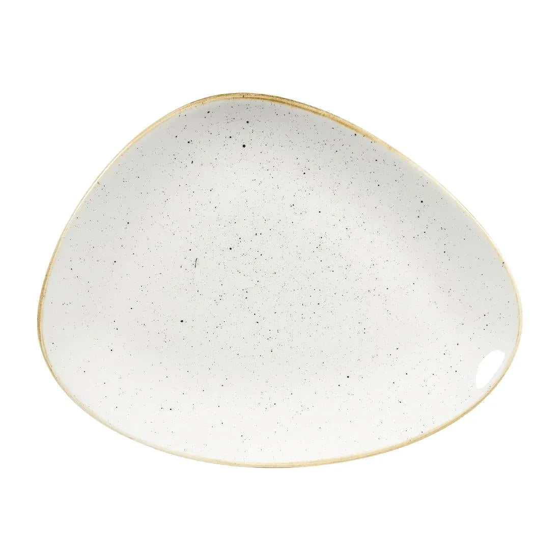 DY874 Churchill Stonecast Triangular Plates Barley White 265mm (Pack of 12) - JD Catering Equipment Solutions Ltd