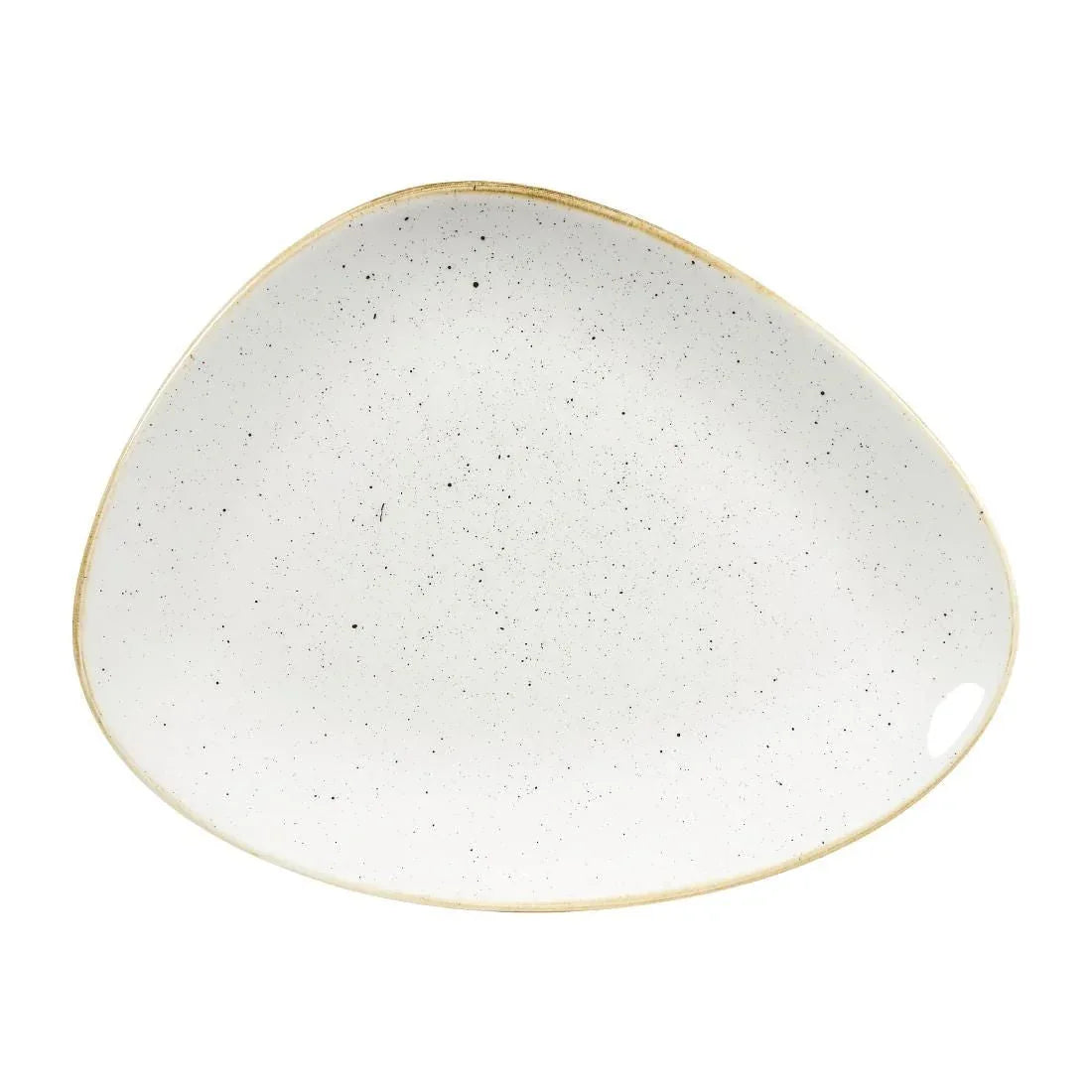 DY874 Churchill Stonecast Triangular Plates Barley White 265mm (Pack of 12) - JD Catering Equipment Solutions Ltd