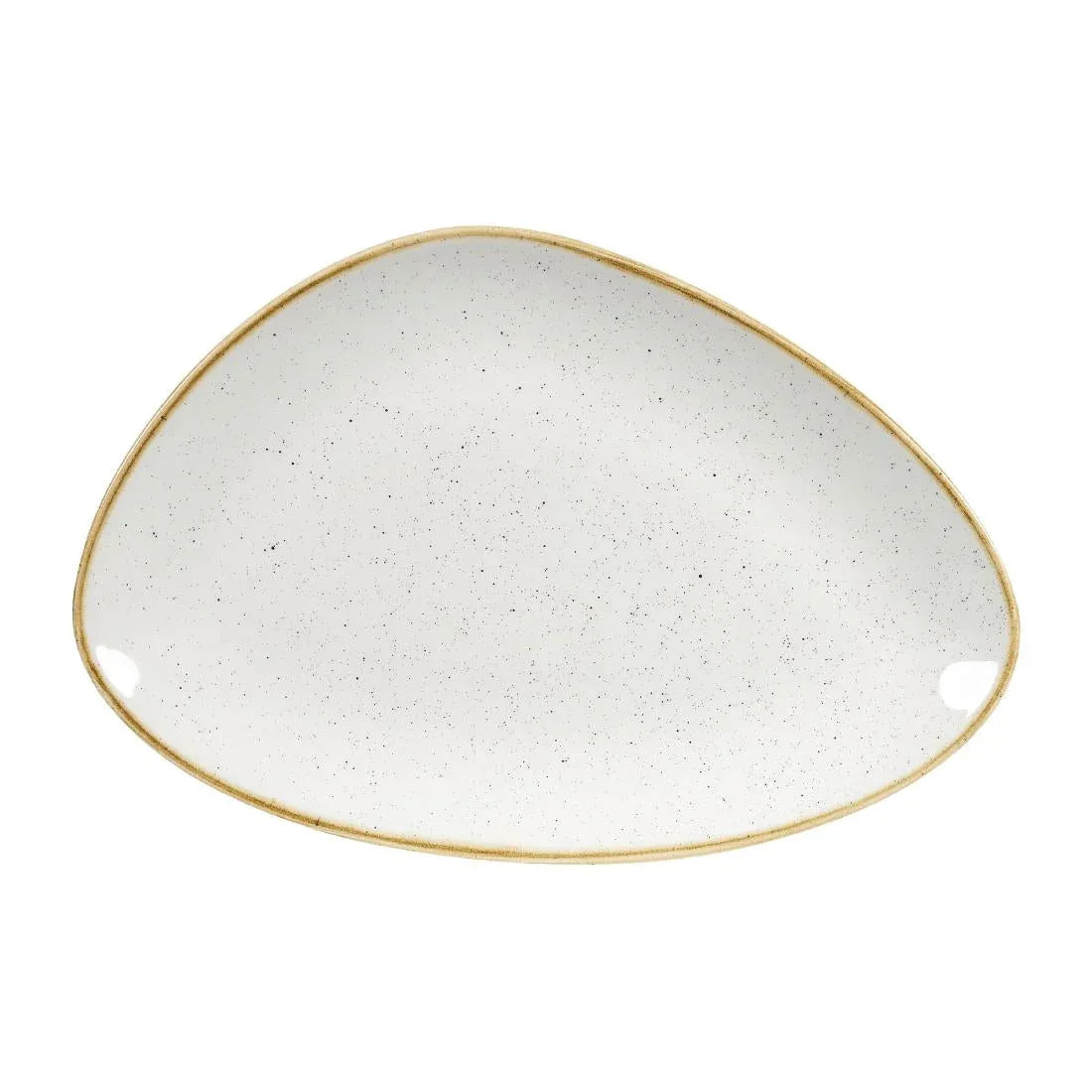 DY875 Churchill Stonecast Triangular Plates Barley White 304mm (Pack of 6) - JD Catering Equipment Solutions Ltd
