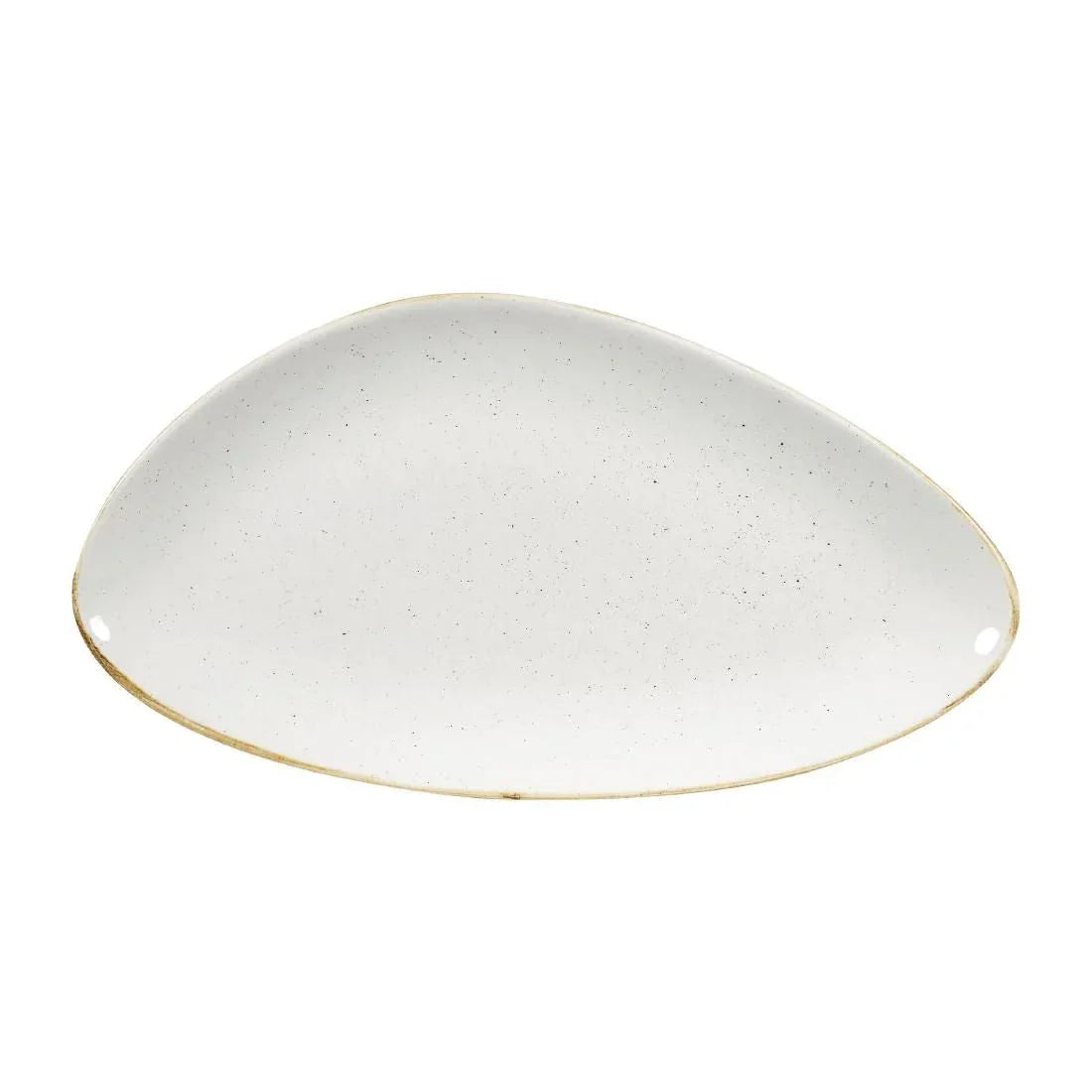 DY876 Churchill Stonecast Triangular Plates Barley White 355mm (Pack of 6) - JD Catering Equipment Solutions Ltd