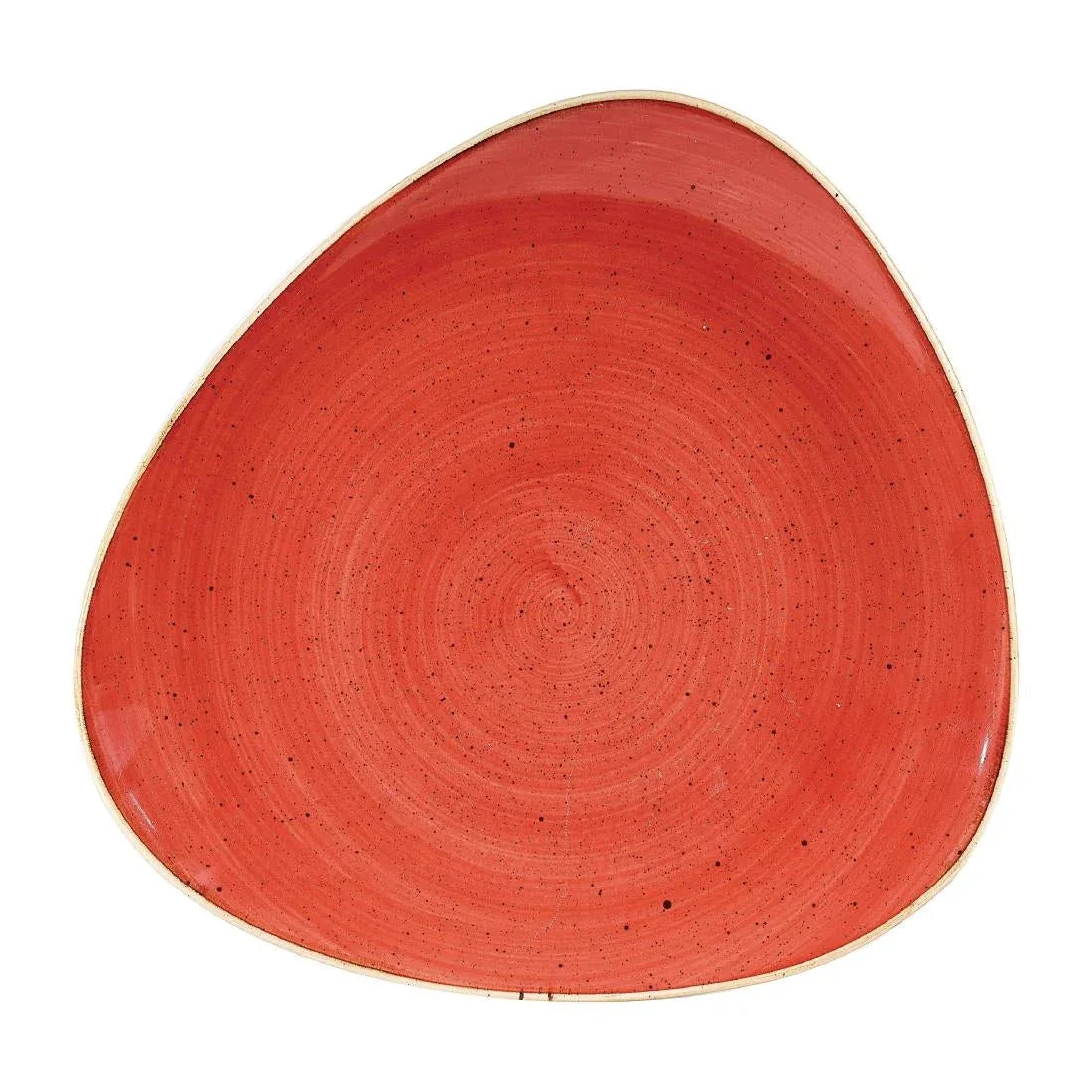 DW367 Churchill Stonecast Triangular Plates Berry Red 265mm (Pack of 12) - JD Catering Equipment Solutions Ltd