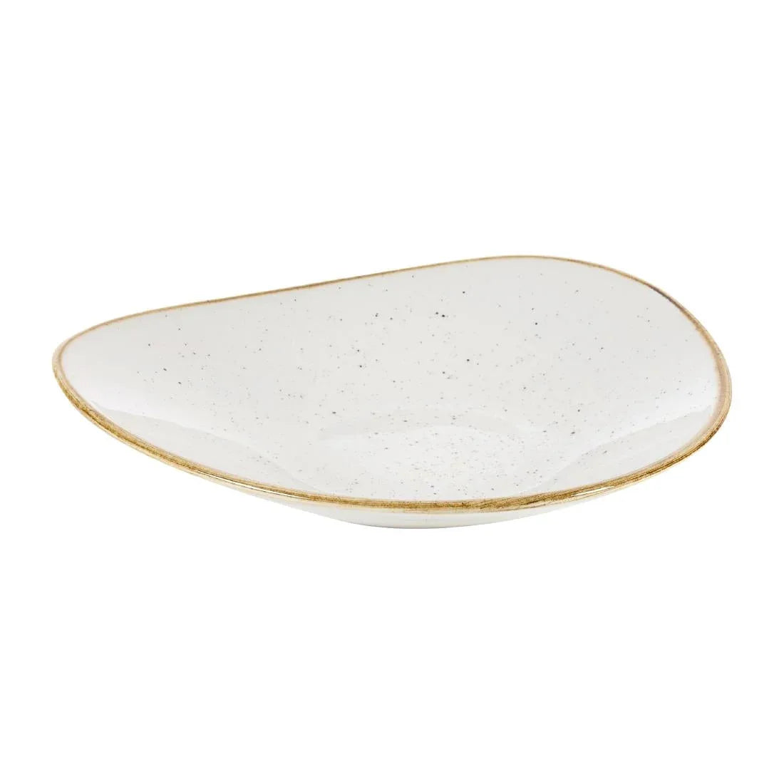 DY877 Churchill Stonecast Triangular Shallow Bowls Barley White 210mm - JD Catering Equipment Solutions Ltd