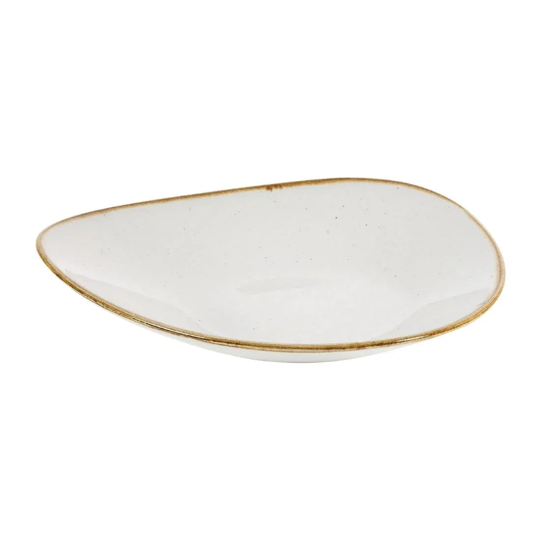 DY878 Churchill Stonecast Triangular Shallow Bowls Barley White 272mm - JD Catering Equipment Solutions Ltd