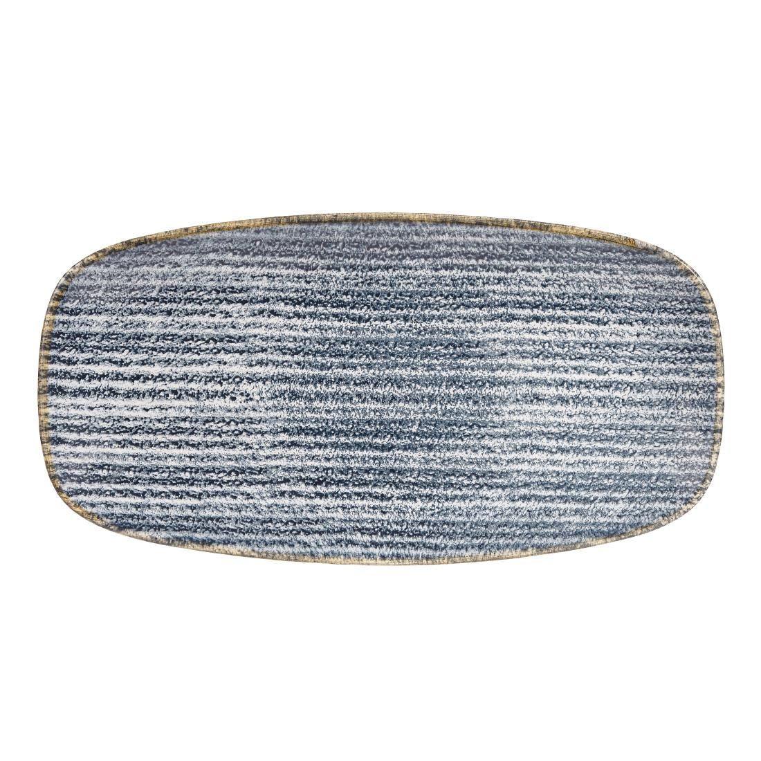 DS526 Churchill Studio Prints Homespun Rectangular Plates Slate Blue 298mm - JD Catering Equipment Solutions Ltd
