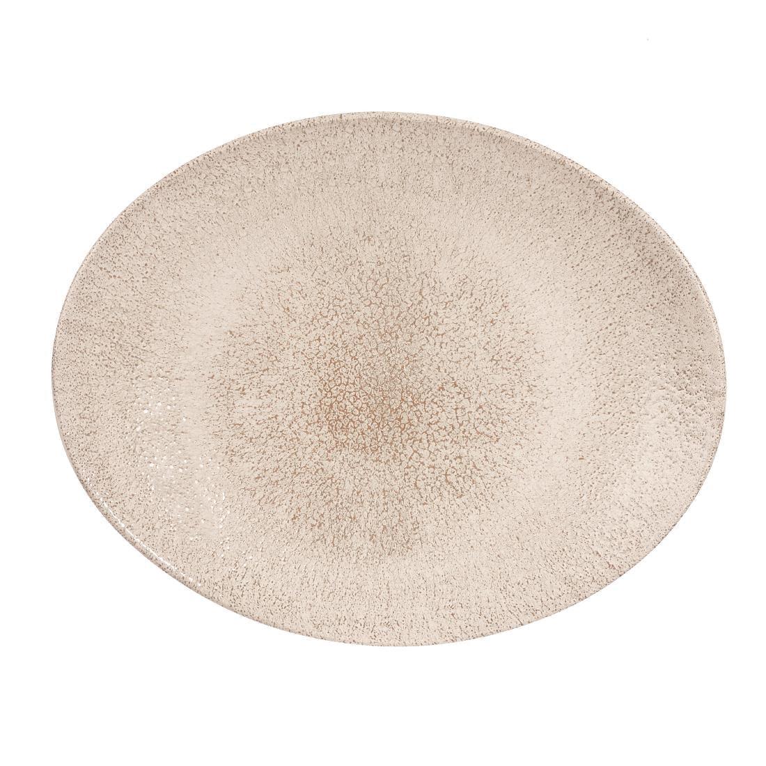 DS571 Churchill Studio Prints Raku Oval Coupe Plates Agate Grey 317mm (Pack of 12) - JD Catering Equipment Solutions Ltd