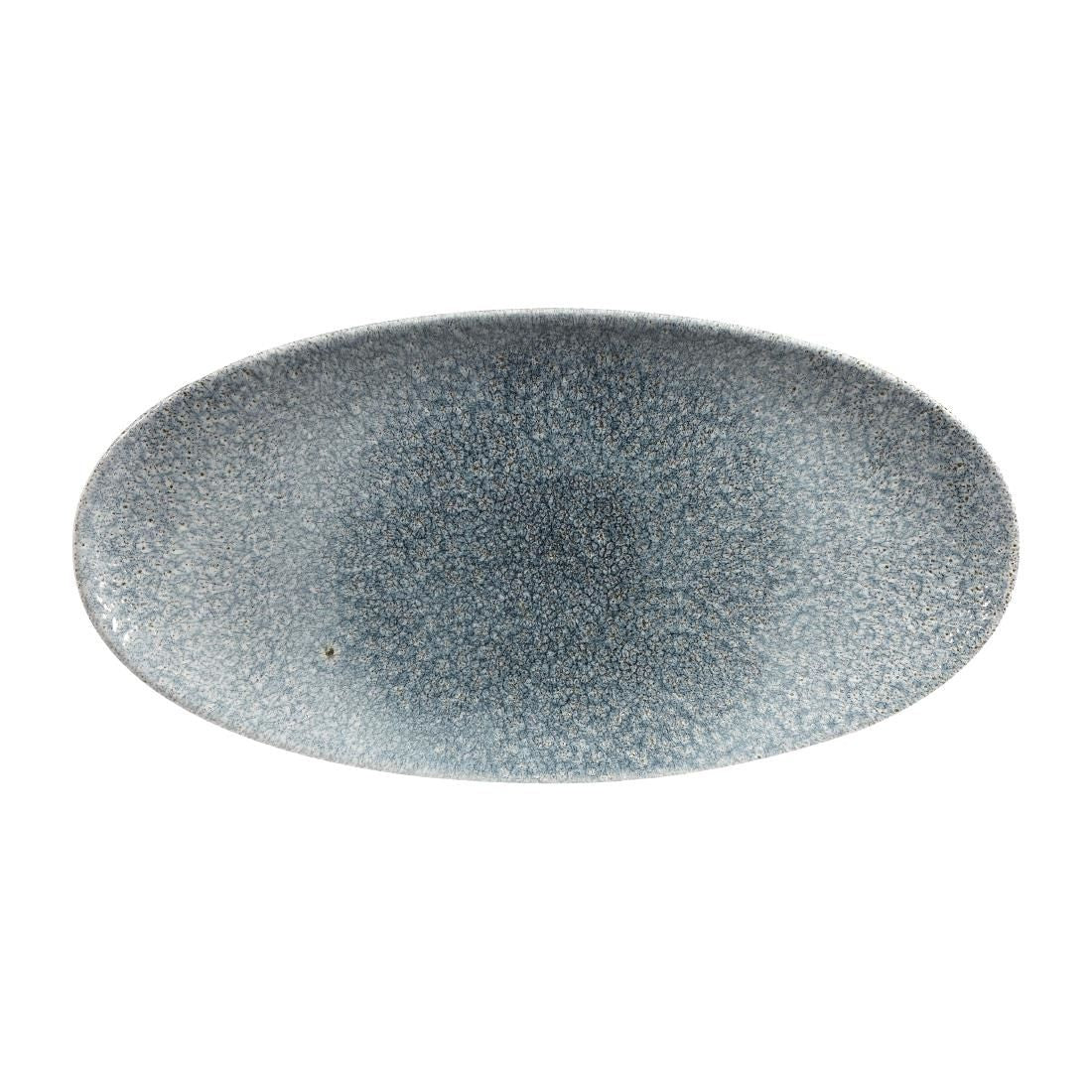 Churchill Studio Prints Raku Oval Plates Topaz Blue 347mm (Pack of 6) JD Catering Equipment Solutions Ltd