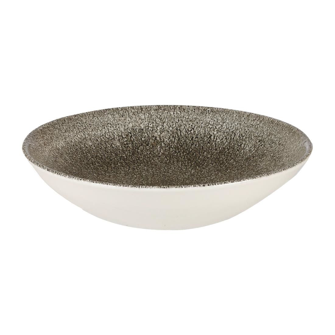 Churchill Studio Prints Raku Round Coupe Bowls Quartz Black 182mm (Pack of 12) JD Catering Equipment Solutions Ltd