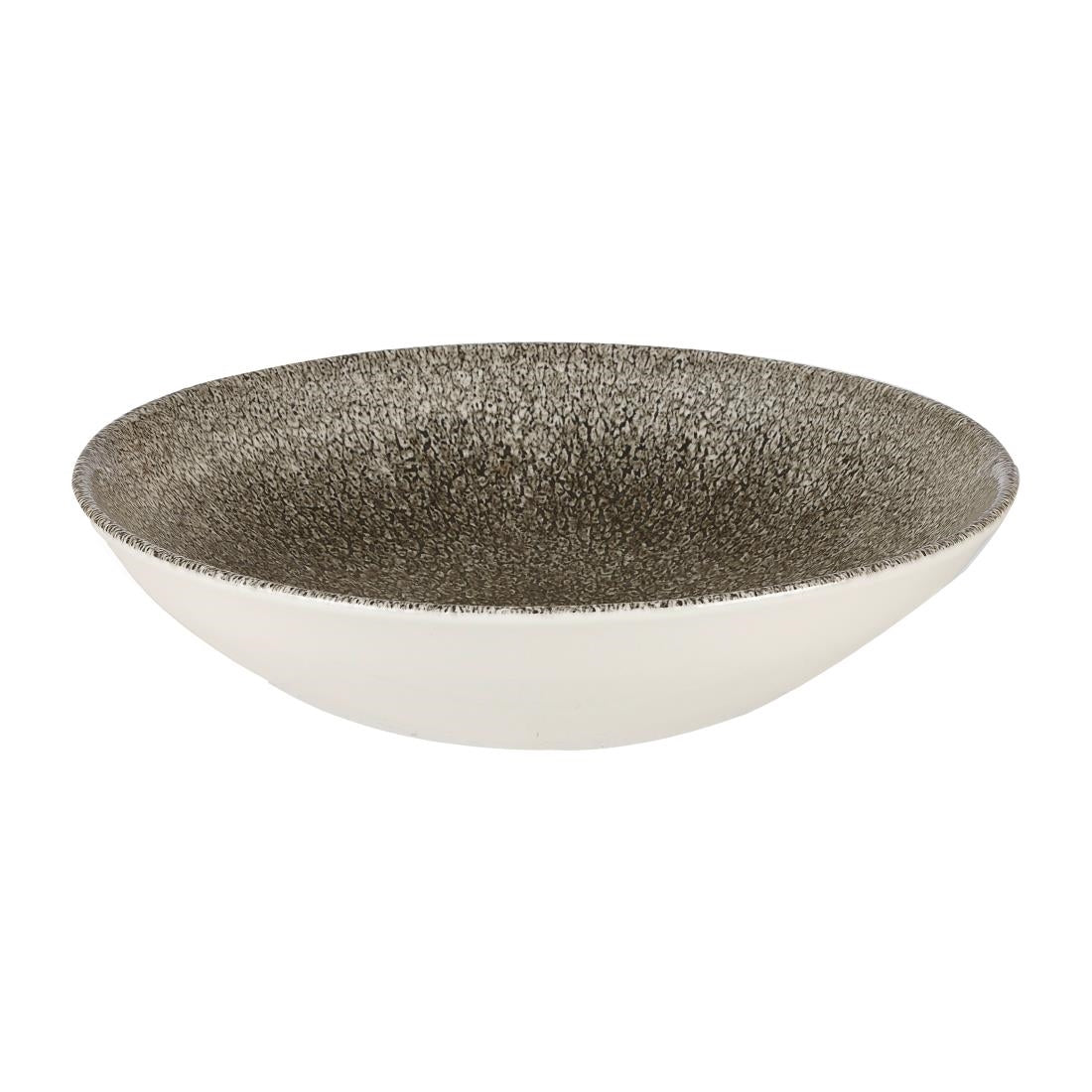 Churchill Studio Prints Raku Round Coupe Bowls Quartz Black 182mm (Pack of 12) JD Catering Equipment Solutions Ltd