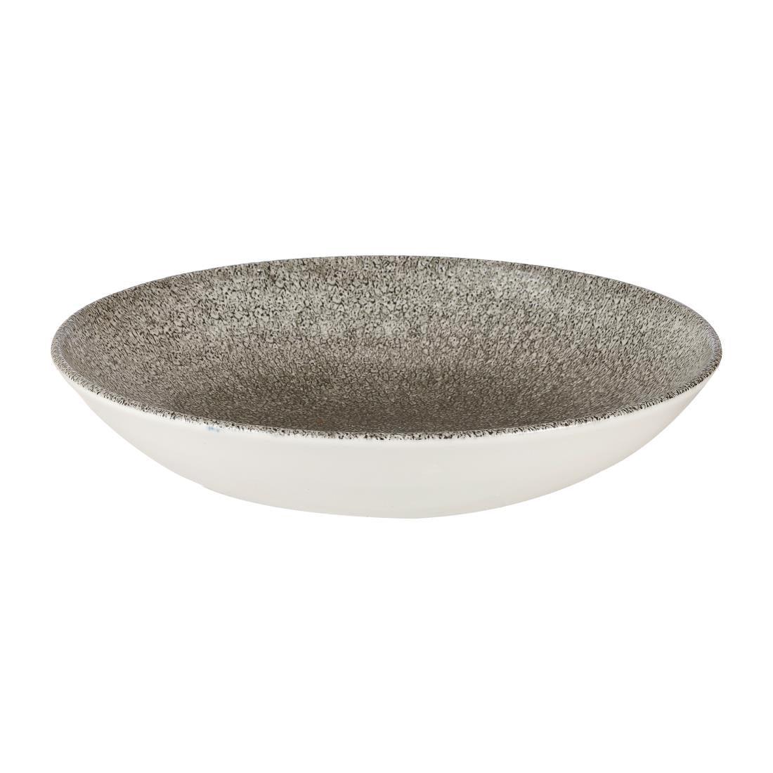 HC771 Churchill Studio Prints Raku Round Coupe Bowls Quartz Black 248mm (Pack of 12) - JD Catering Equipment Solutions Ltd