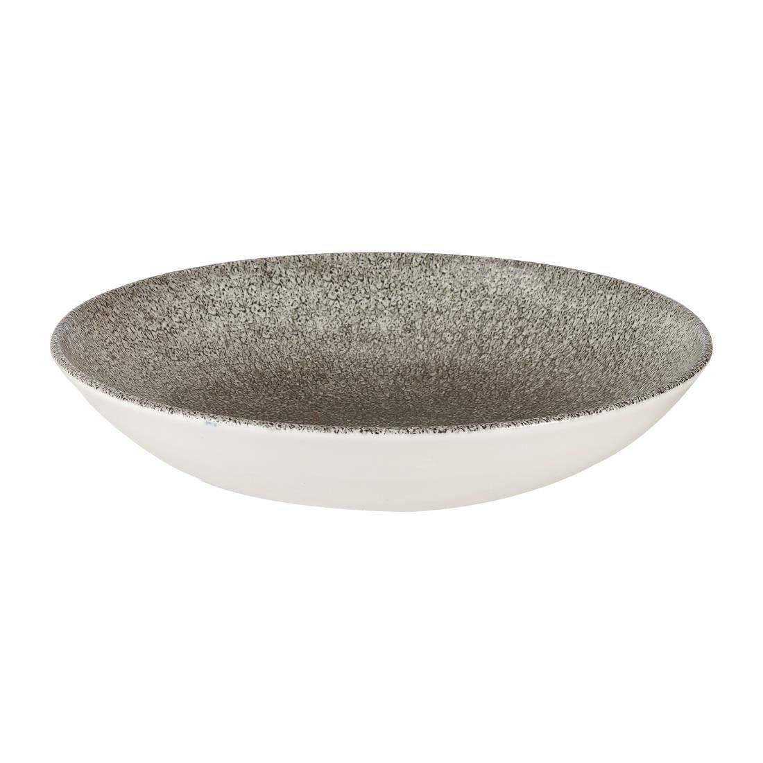 HC771 Churchill Studio Prints Raku Round Coupe Bowls Quartz Black 248mm (Pack of 12) - JD Catering Equipment Solutions Ltd
