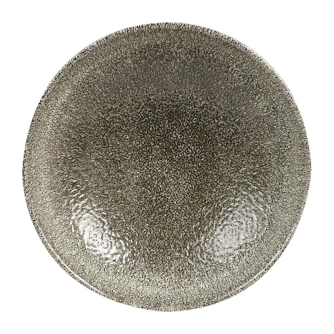 HC770 Churchill Studio Prints Raku Round Coupe Plates Quartz Black 165mm (Pack of 12) - JD Catering Equipment Solutions Ltd