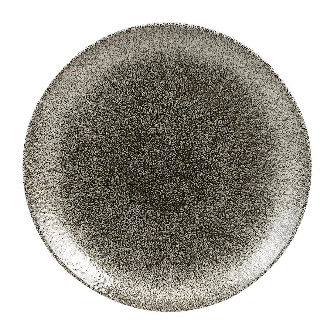 Churchill Studio Prints Raku Round Coupe Plates Quartz Black 260mm (Pack of 12) JD Catering Equipment Solutions Ltd