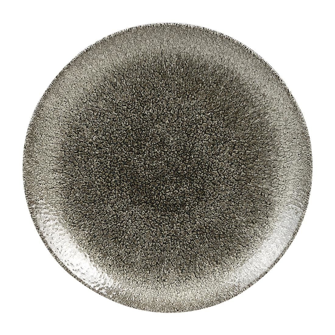 Churchill Studio Prints Raku Round Coupe Plates Quartz Black 260mm (Pack of 12) JD Catering Equipment Solutions Ltd