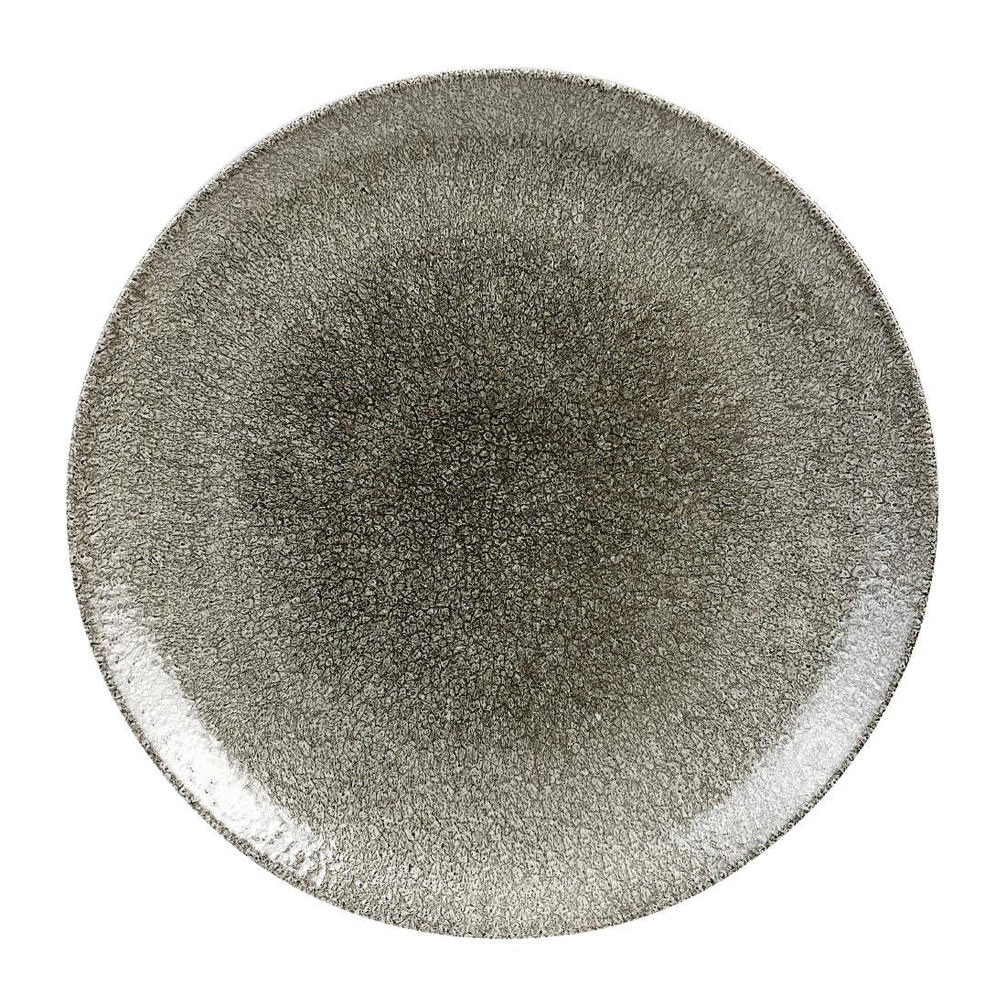 Churchill Studio Prints Raku Round Coupe Plates Quartz Black 288mm (Pack of 12) JD Catering Equipment Solutions Ltd