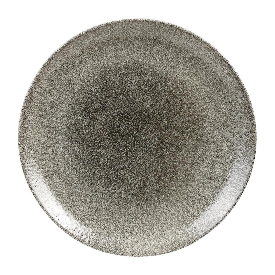 HC767 Churchill Studio Prints Raku Round Coupe Plates Quartz Black 288mm (Pack of 12) - JD Catering Equipment Solutions Ltd