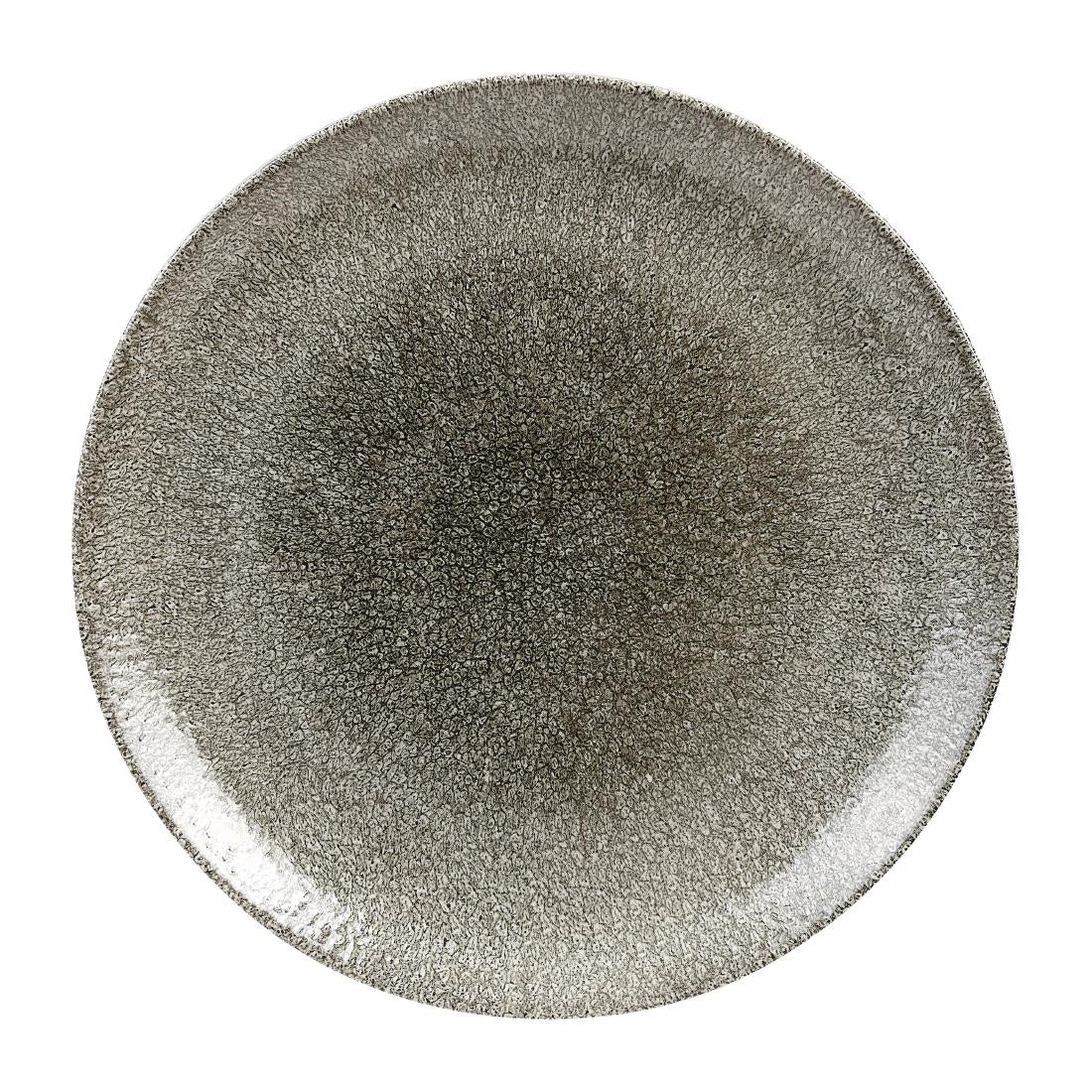Churchill Studio Prints Raku Round Coupe Plates Quartz Black 288mm (Pack of 12) JD Catering Equipment Solutions Ltd